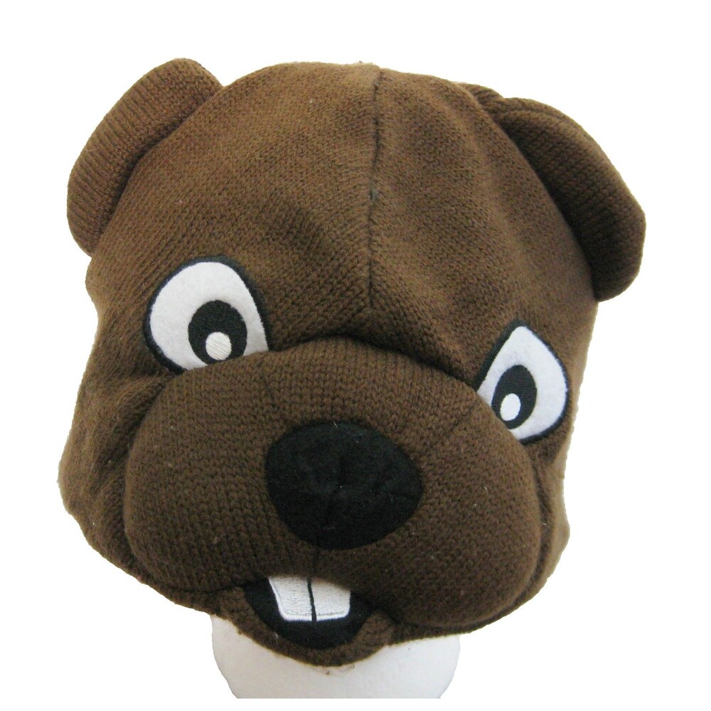 Oregon State University Benny Beaver Hat Brown Fleece Beanie Zoozatz OSU Logo